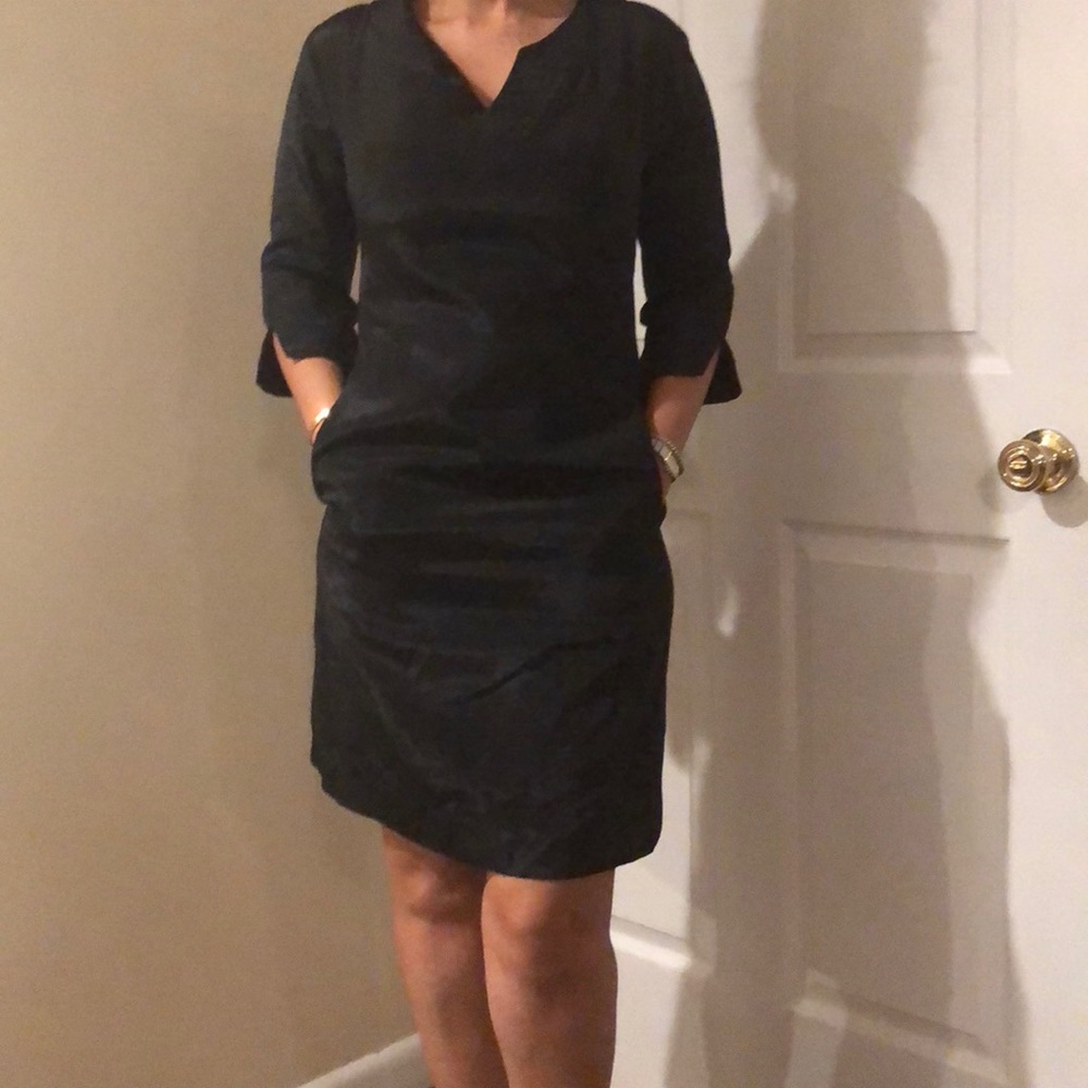 Black elbow length sleeve dress